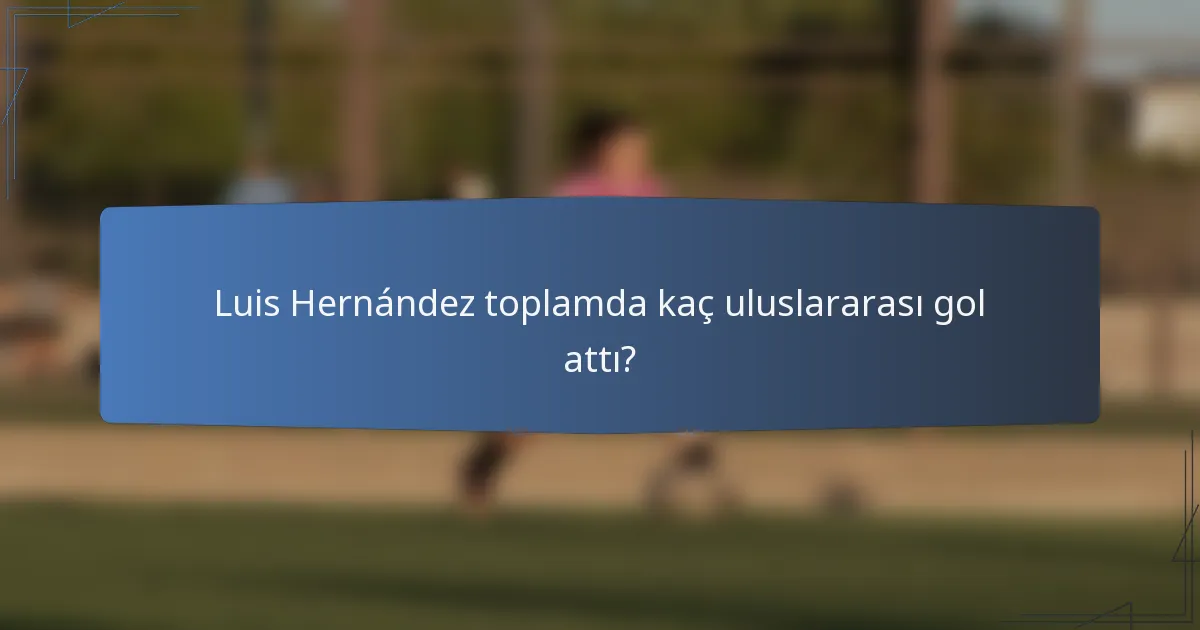 Luis Hernández toplamda kaç uluslararası gol attı?