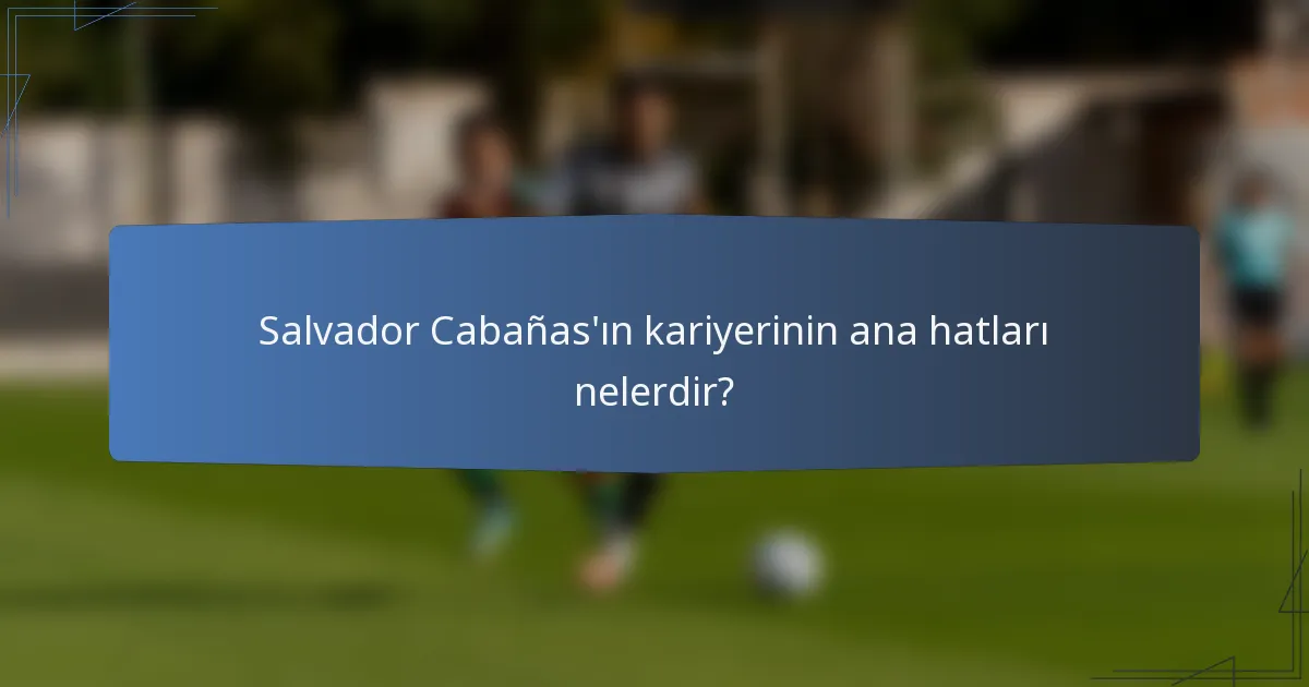 Salvador Cabañas'ın kariyerinin ana hatları nelerdir?